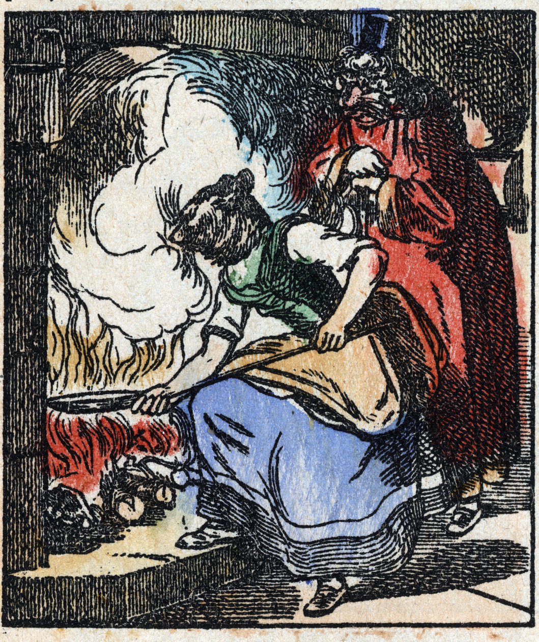 Ilustrace příběhu „“ Raminagrobis a myši „“ Dřevoryt z Imaging Pellerin - Epinal, sd. Konec 19. století. od French School