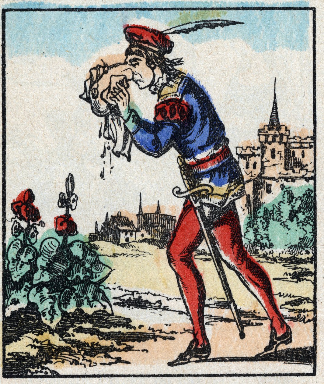 Ilustrace příběhu „The Adventures of Grand Flandrin““ Dřevoryt od Imaging Pellerin - Epinal, sd. Konec 19. století. od French School