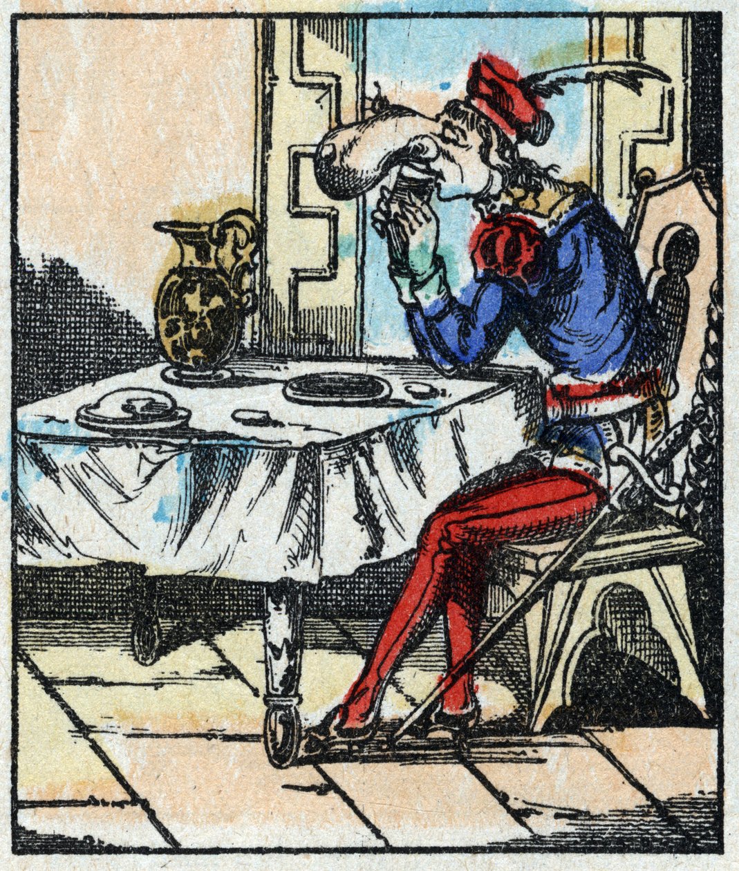 Ilustrace příběhu „The Adventures of Grand Flandrin““ Dřevoryt od Imaging Pellerin - Epinal, sd. Konec 19. století. od French School