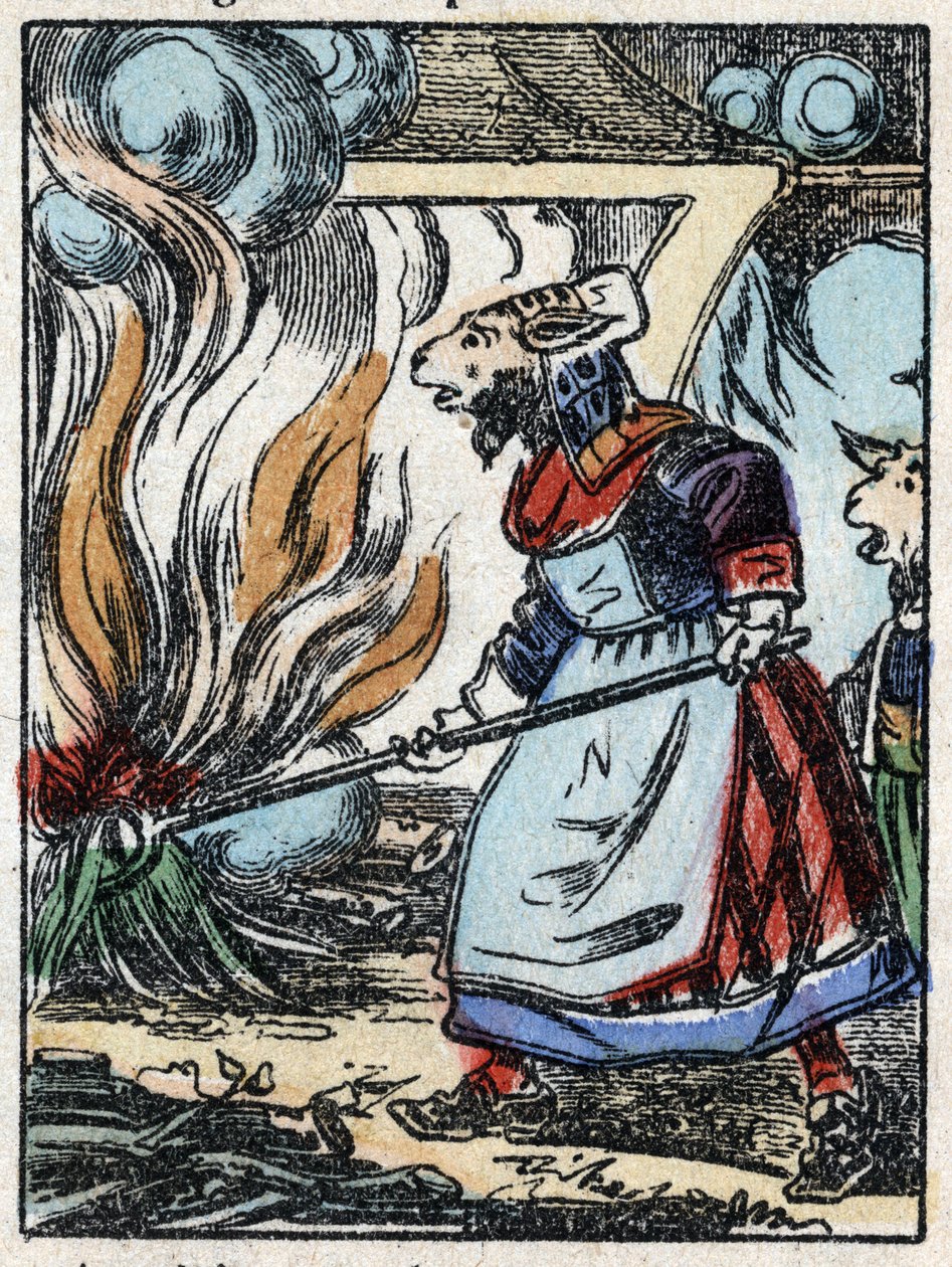 Ilustrace pohádky „Vlk, koza a sedm biketů“ Dřevoryt od Imaging Pellerin - Epinal, sd. Konec 19. století. od French School
