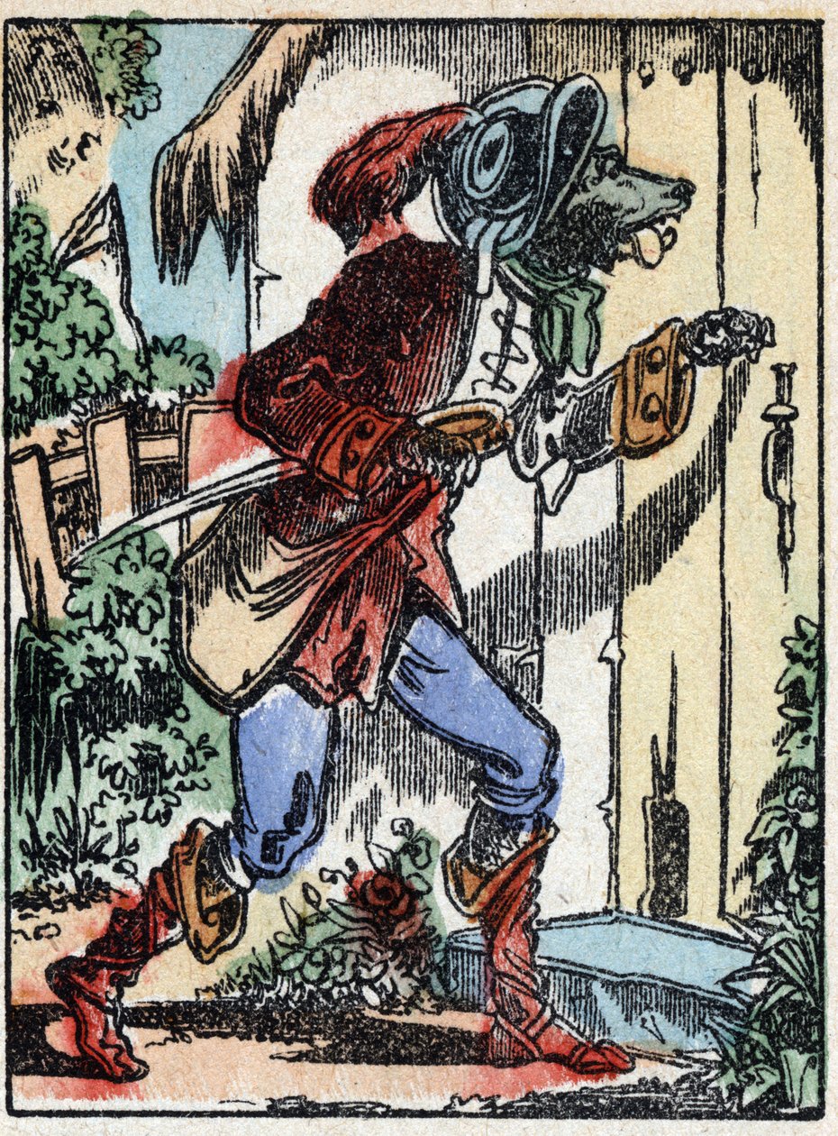 Ilustrace pohádky „Vlk, koza a sedm biketů“ Dřevoryt od Imaging Pellerin - Epinal, sd. Konec 19. století. od French School