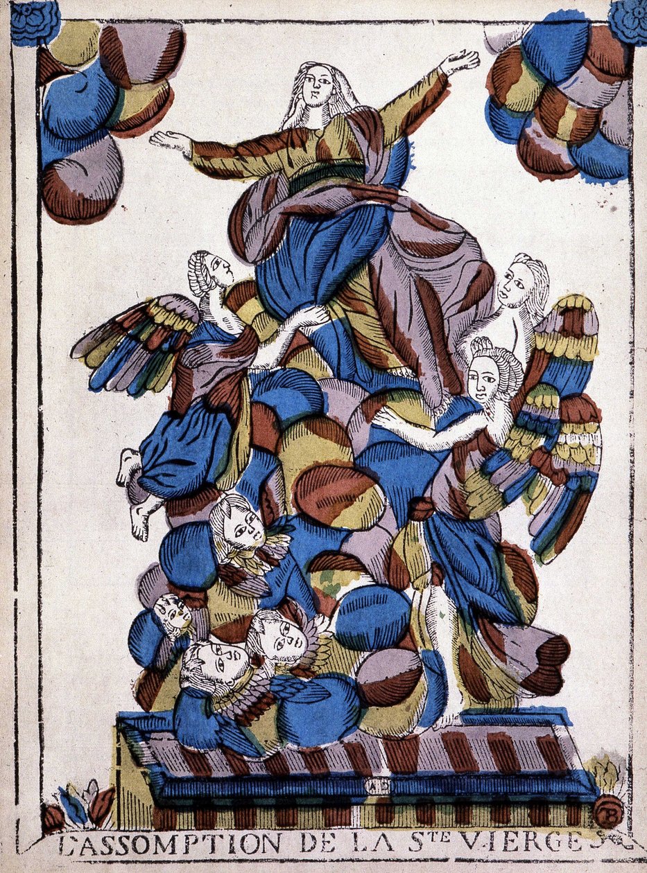 Obrázek Epinal: Assumption of the Virgin, c. 1820, „“The Popular Image”” od Pierre Louis Duchartre a René Saubrier, Librairie de France od French School