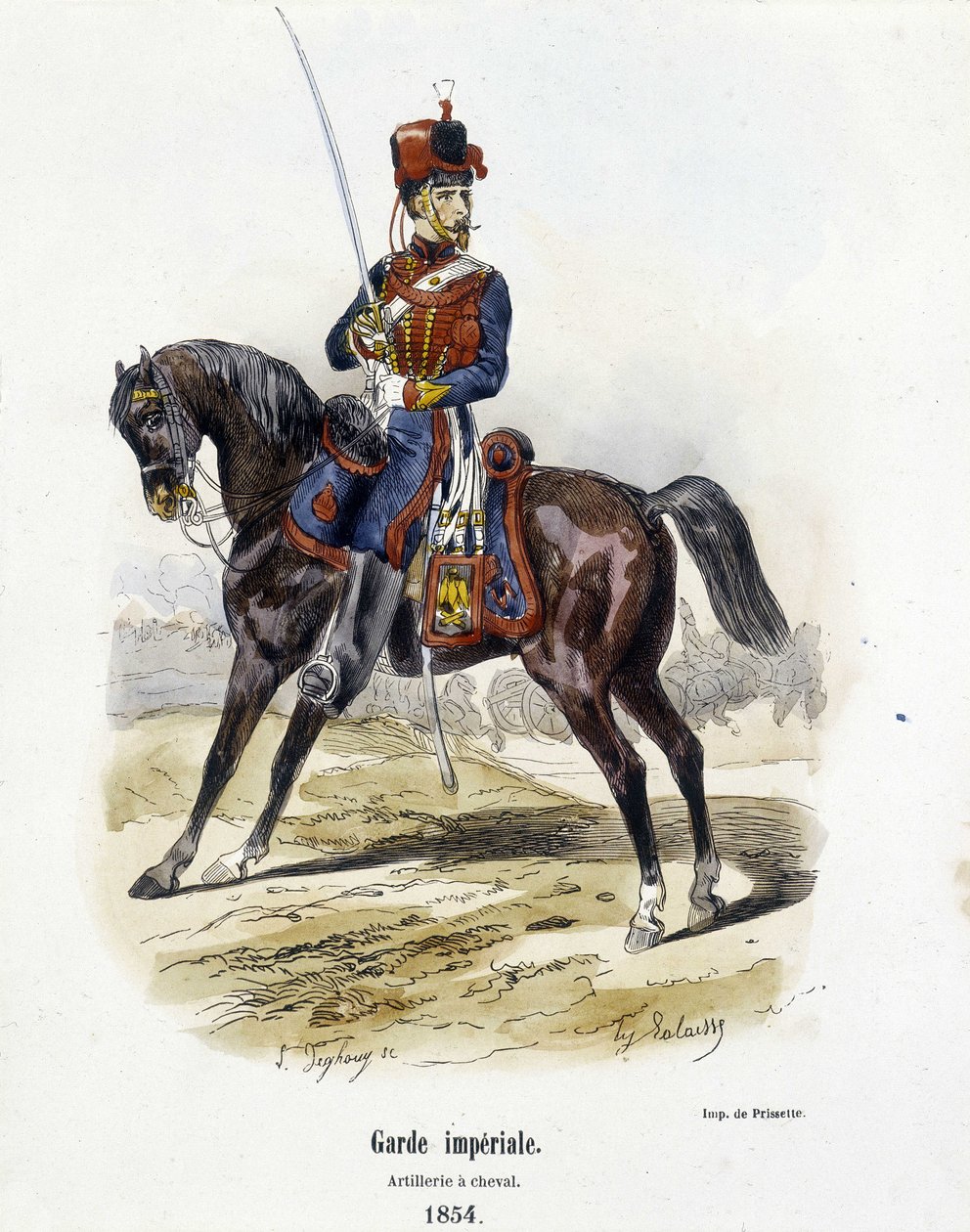 Císařská garda: Dělostřelectvo na koni v roce 1854 – v „Histoire de l