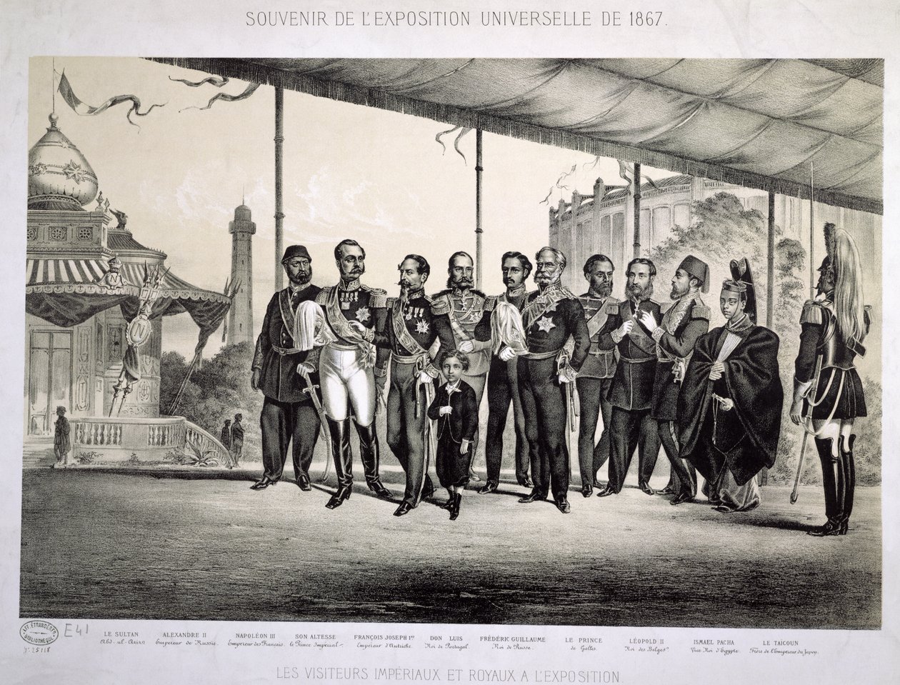 Císařští a královští návštěvníci na Světové výstavě v Paříži, 1867 od French School