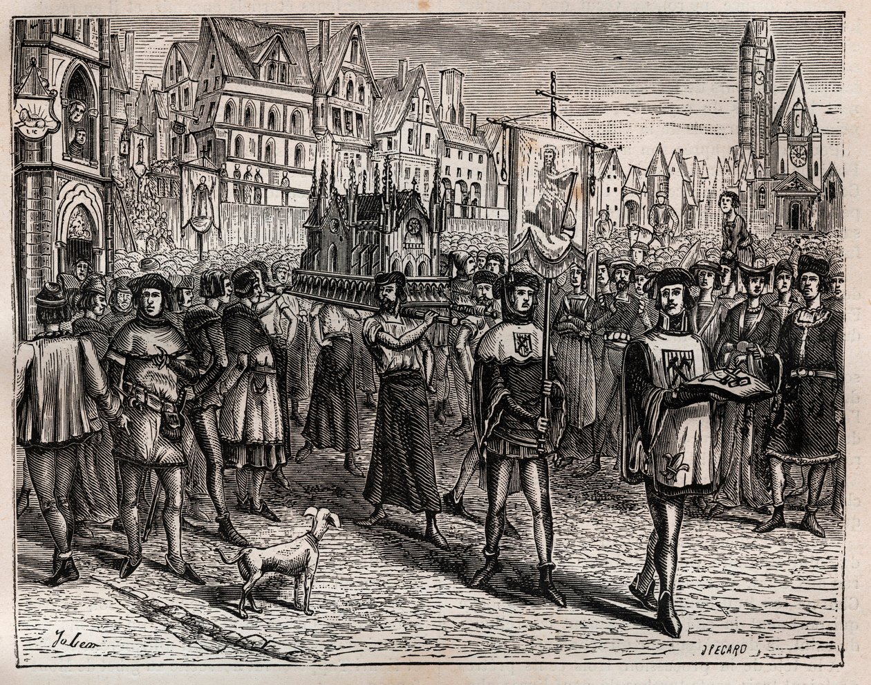 V roce 1318 svolal pařížský předvečer duchovenstvo města k překladu relikvií Saint-Magloire - Z kostela Saint-Magloire na Rue Saint-Denis začal procesí a šel ulicí aux Ours na hřbitov. Saint-Nicolas-des-Cha od French School
