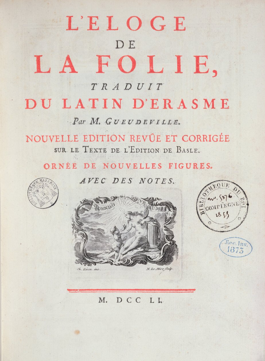 In Praise of Folly, 1751 (tištěný papír) od French School