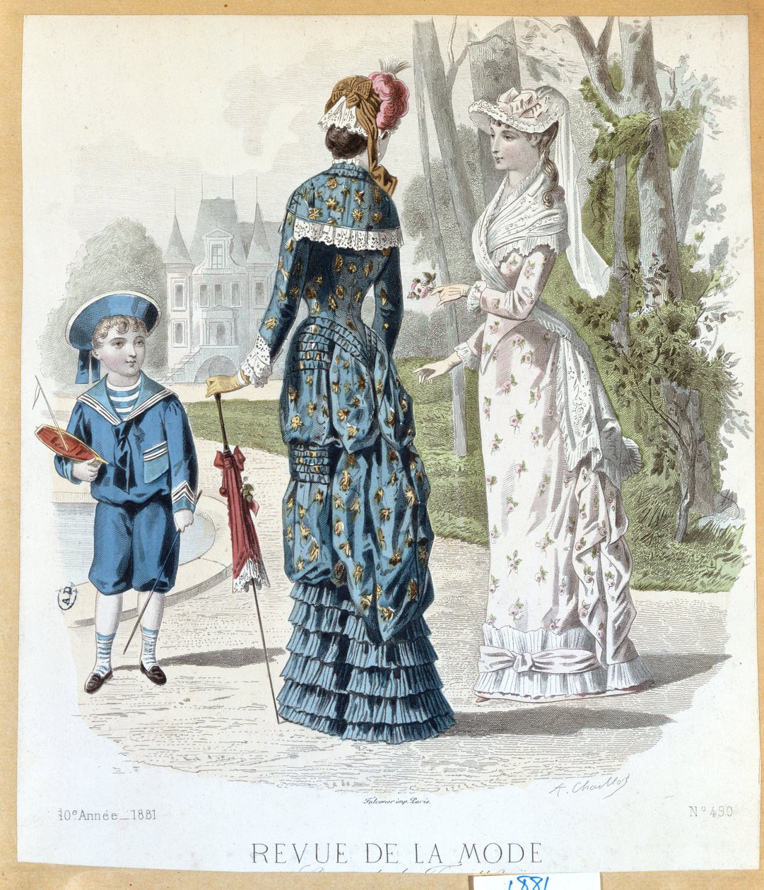 V parku, z Revue de la Mode, 1881 od French School