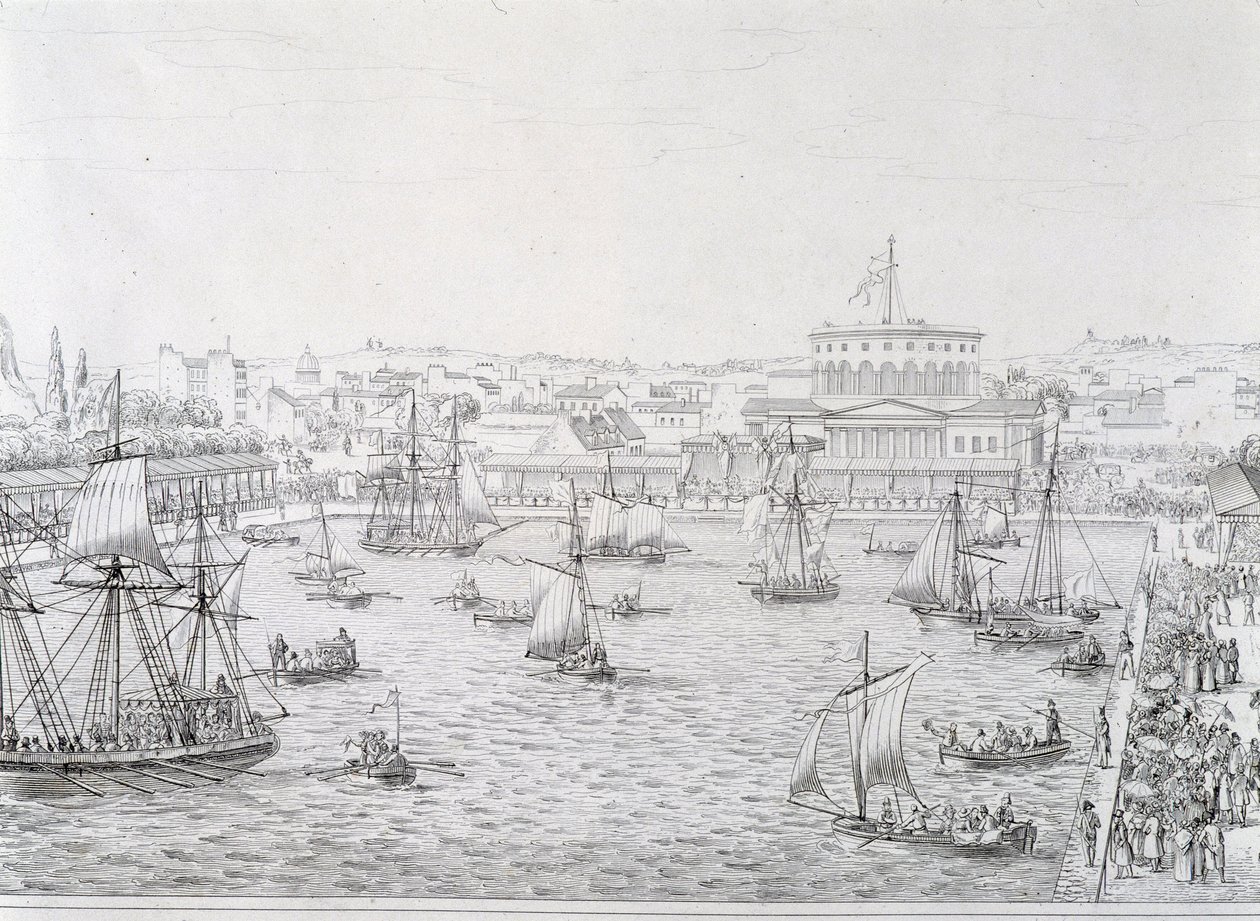 Slavnostní otevření bazénu de la Villette, Paříž, květen 1821. od French School