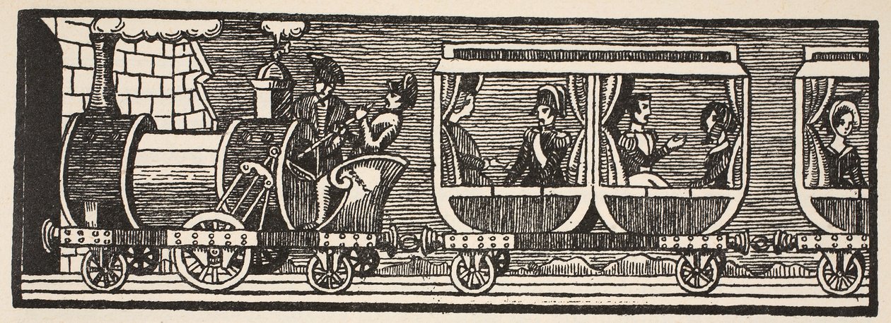 Slavnostní otevření železnice mezi Paříží a Orleánsem, 3. května 1843, kopie Boris Mestchersky (zemř. 1957), ilustrace z knihy Historie francouzského národa, vědy, svazek I a II, autor Gabriel Hanotaux. od French School