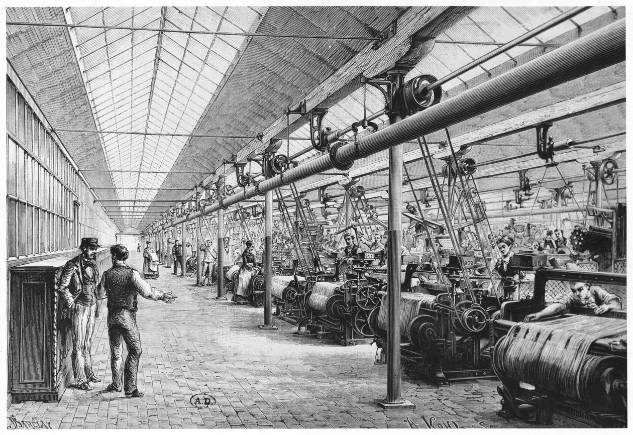 Průmyslové tkaní v Bagatelle, 1884 od French School