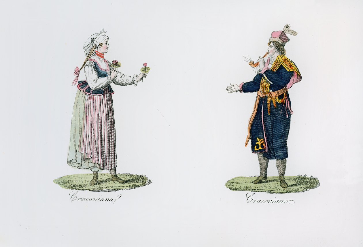 Obyvatelé Krakova, z „Histoire de la Pologne“ od Bernarda Zaydlera od French School
