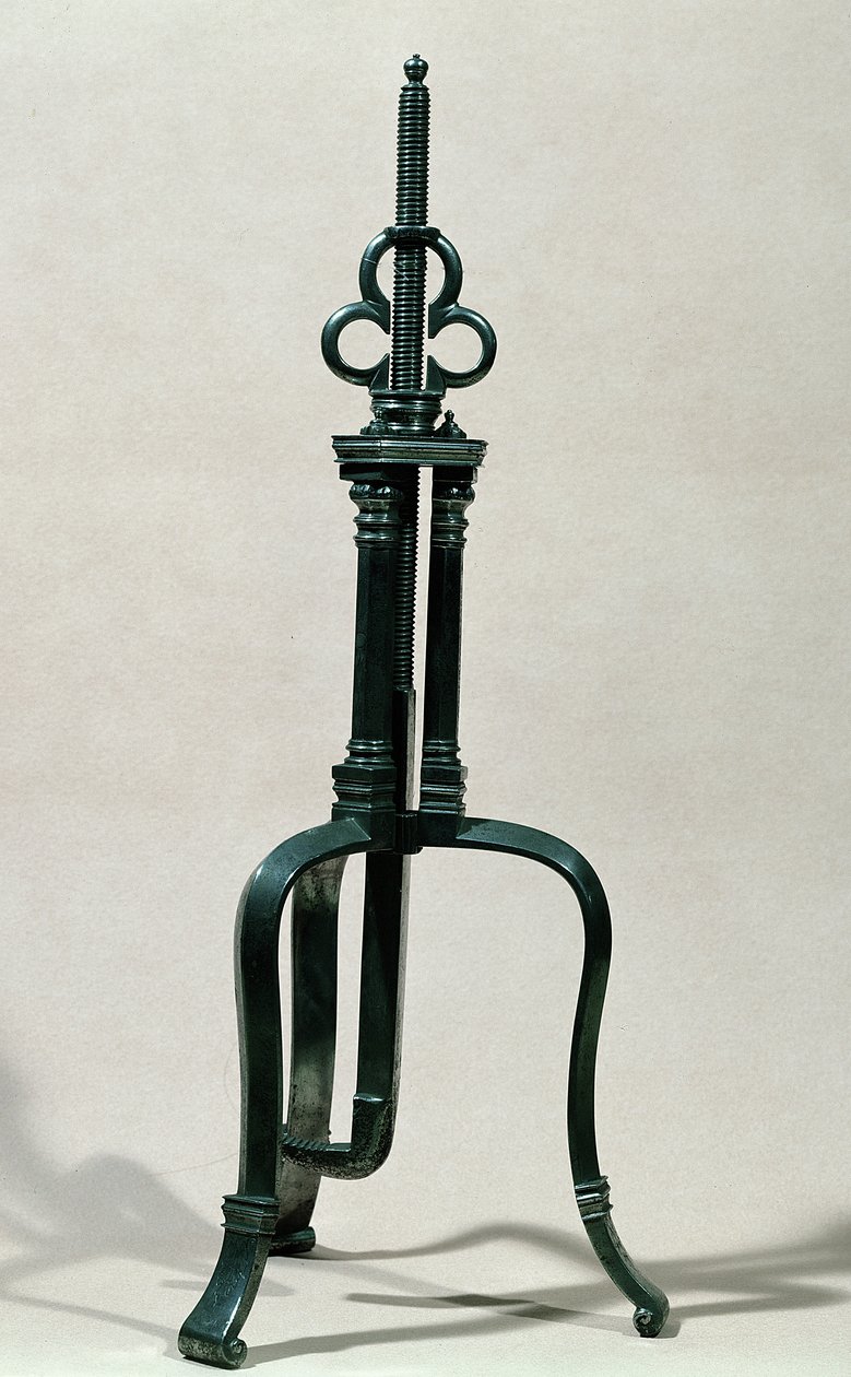 Nástroj pro trepanaci, podobný tomu, který ilustroval Ambroise Pare (asi 1510-90), 16.-17. století (kov) od French School