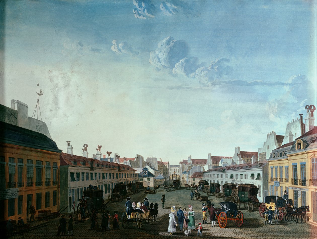 Vnitřní nádvoří Císařského dostavníku, počátek 19. století od French School