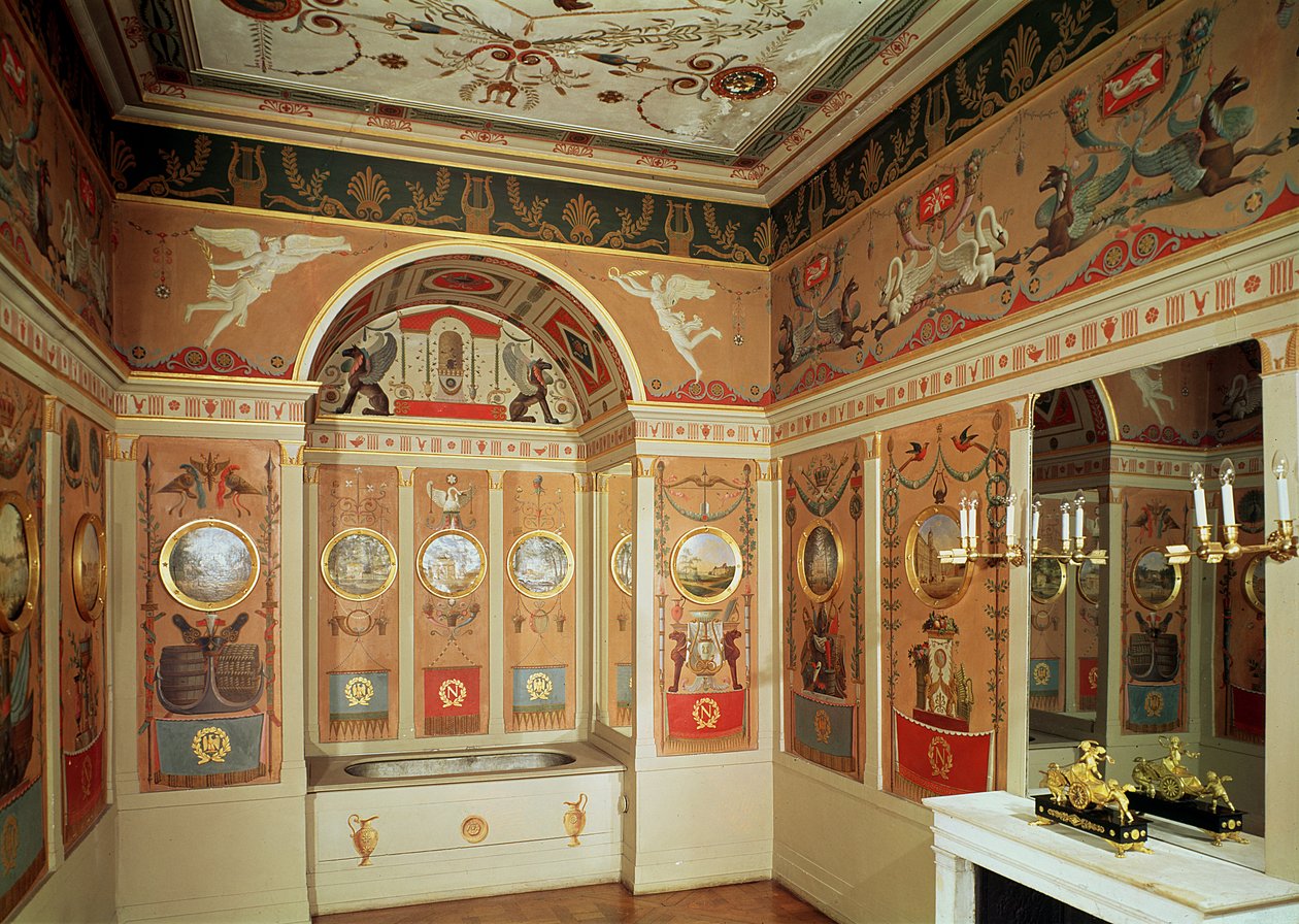 Interiér Napoleonovy koupelny, postavený v roce 1807 od French School
