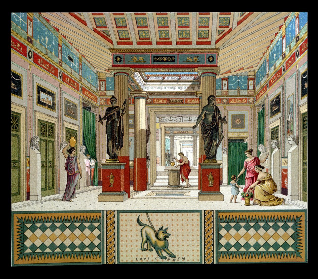 Interiér domu v Pompejích, c.1880 od French School