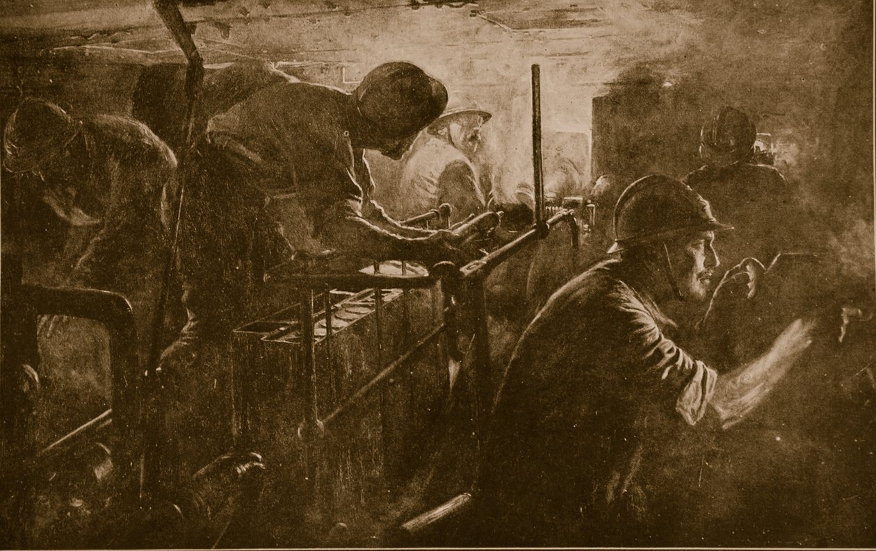 Interiér tanku francouzského dělostřelectva Assault, 1914-18 od French School