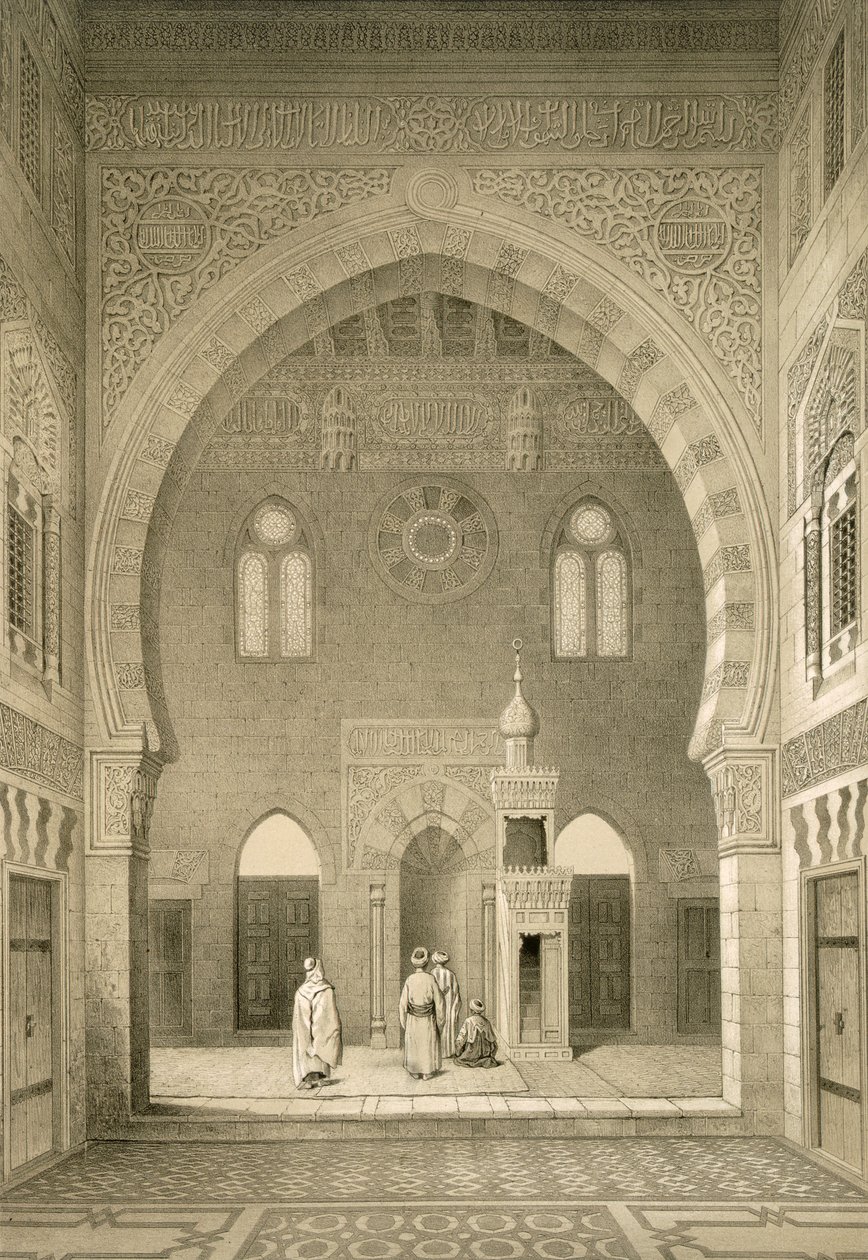 Interiér mešity Qaitbay, Káhira od French School