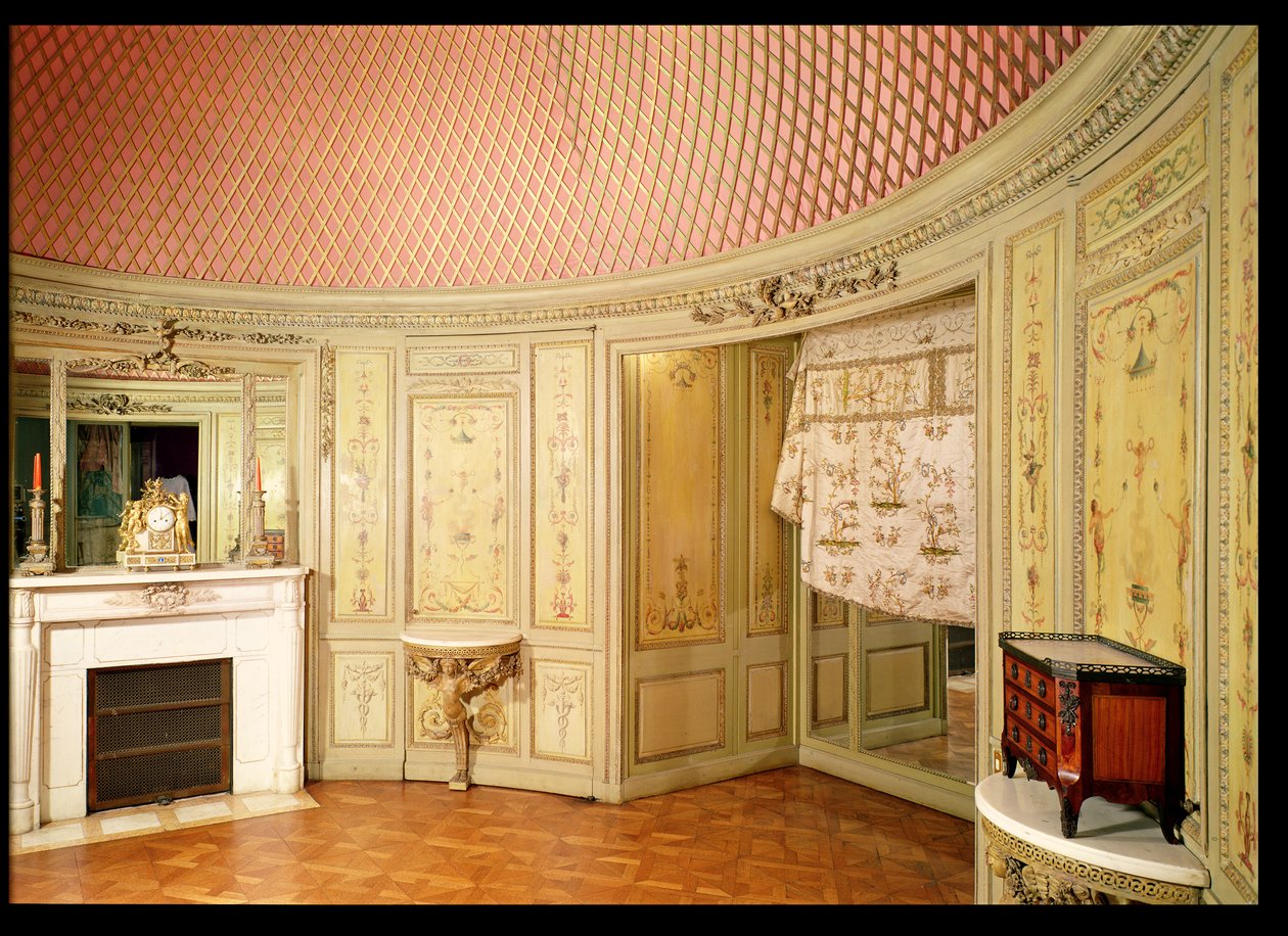 Interiér koupelny zdobený obložením od Christopha Hueta (zemř. 1759) od French School