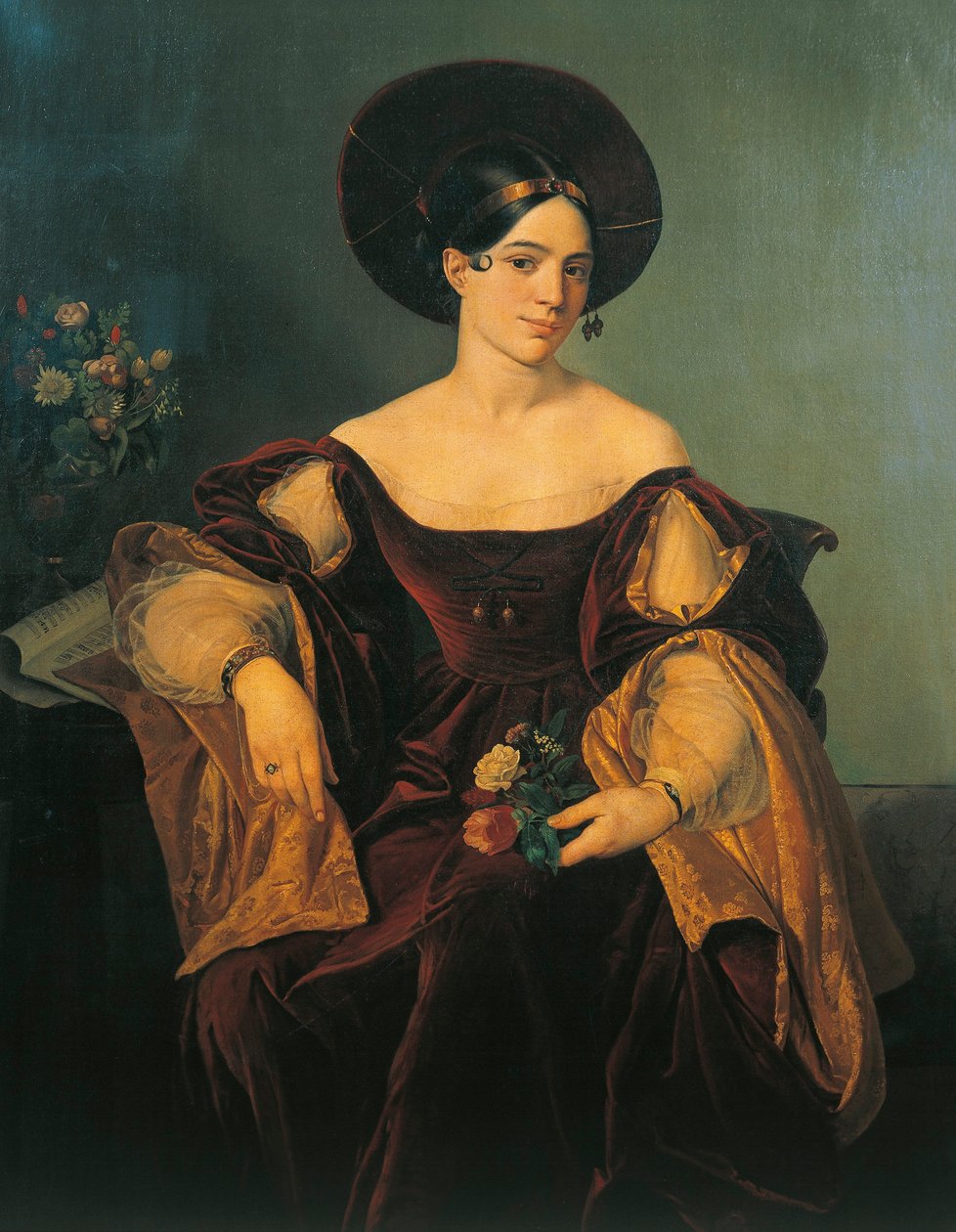 Itálie, Milán, Portrét francouzské mezzosopranistky Marie Malibran (Maria Felicia Garcia od French School