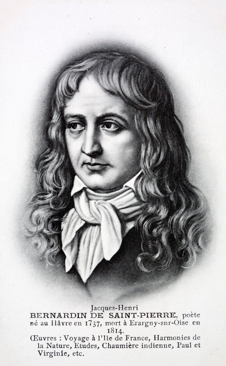 Jacques-Henri Bernardin de Saint-Pierre, francouzský spisovatel (litografie) od French School