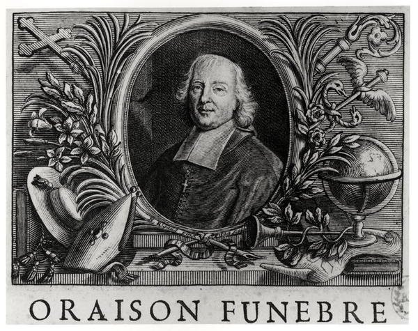 Jacques Benigne Bossuet (1627-1704), frontispis Oraison Funebre od Bossueta od French School