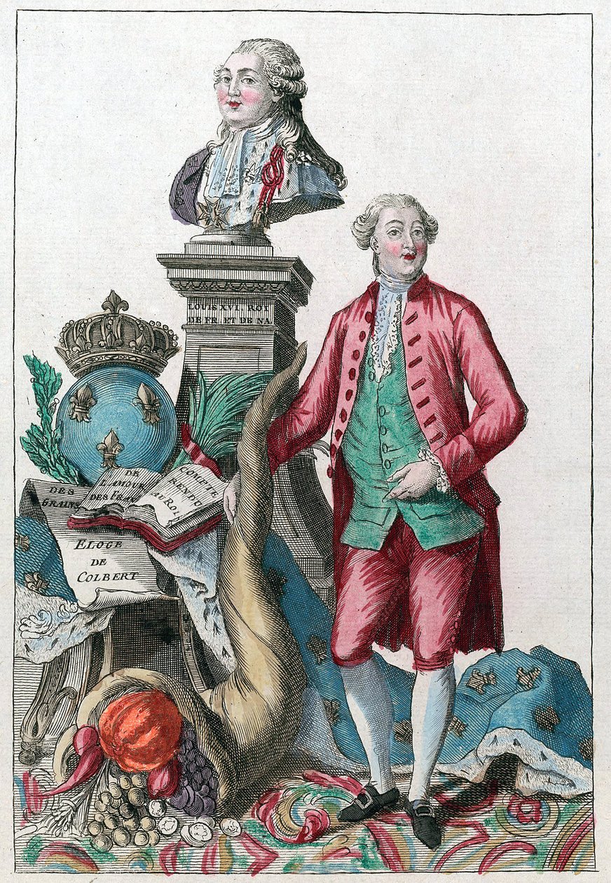 Jacques Necker (1732-1804) - Velký Necker, vaše moudrá rozvážnost, potěší naše srdce; přinášíš zpět hojnost, pod radostí Ludvíka XVI. - Roh hojnosti - od French School