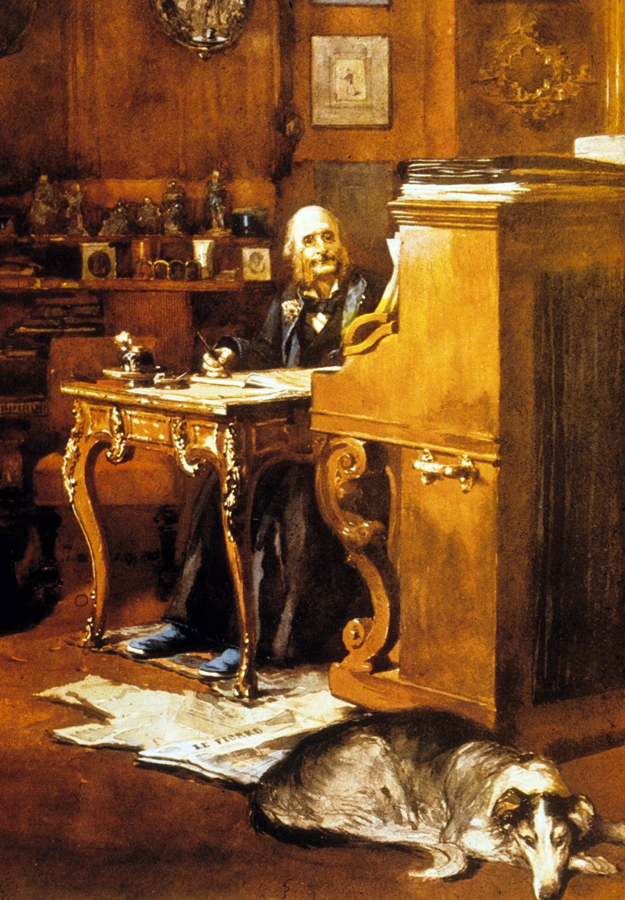 Jacques Offenbach (akvarel na papíře) od French School
