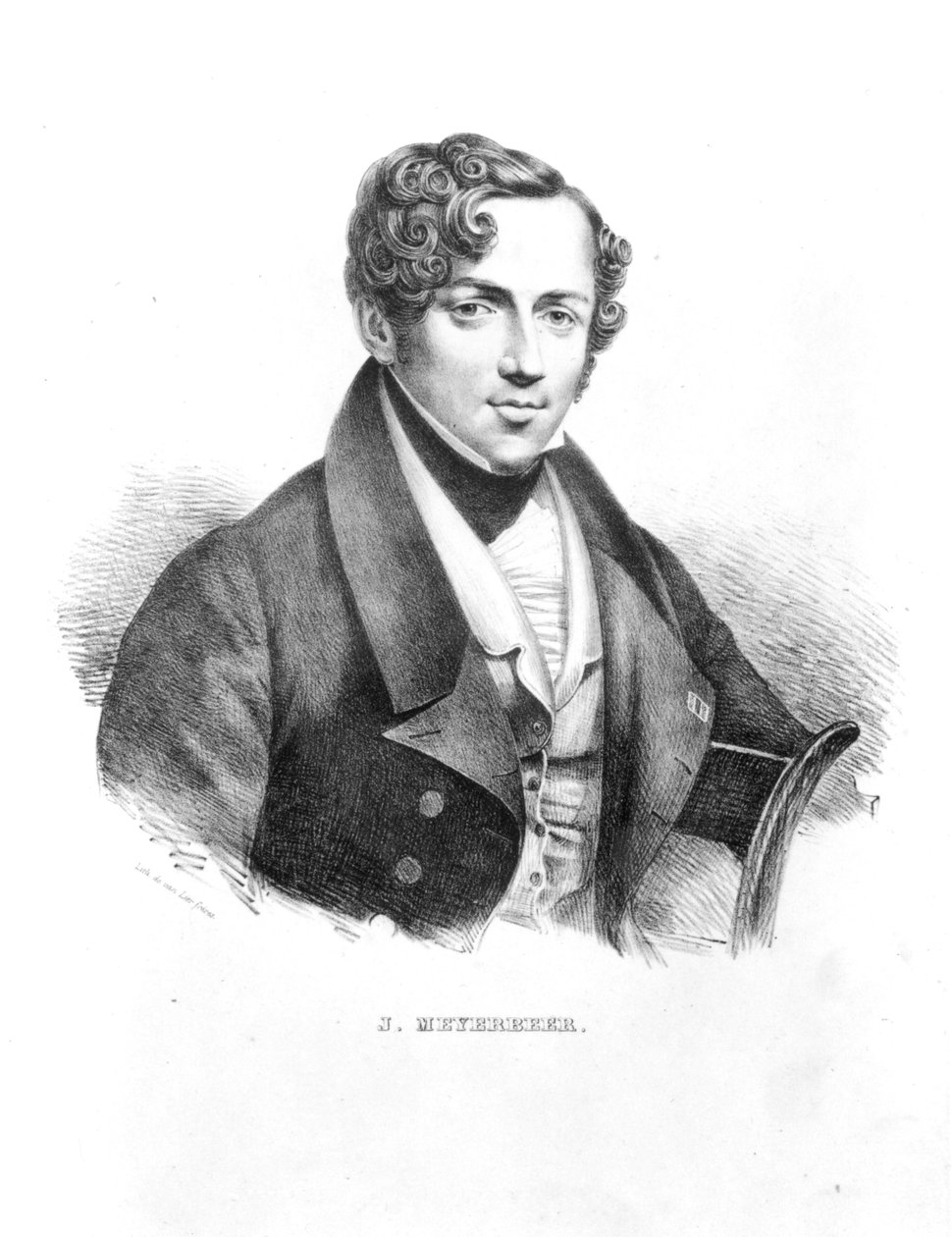 Jakob Meyerbeer (1791-1864) německý skladatel, vyrytý bratry van Lierovými od French School