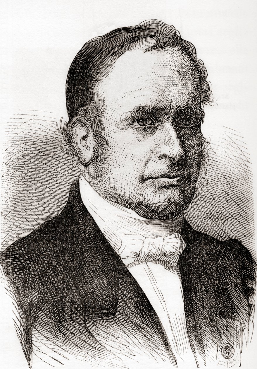 Jean-Baptiste Armand Louis Léonce Élie de Beaumont, z „Les Merveilles de la Science“, vydáno kolem roku 1870 (rytina) od French School