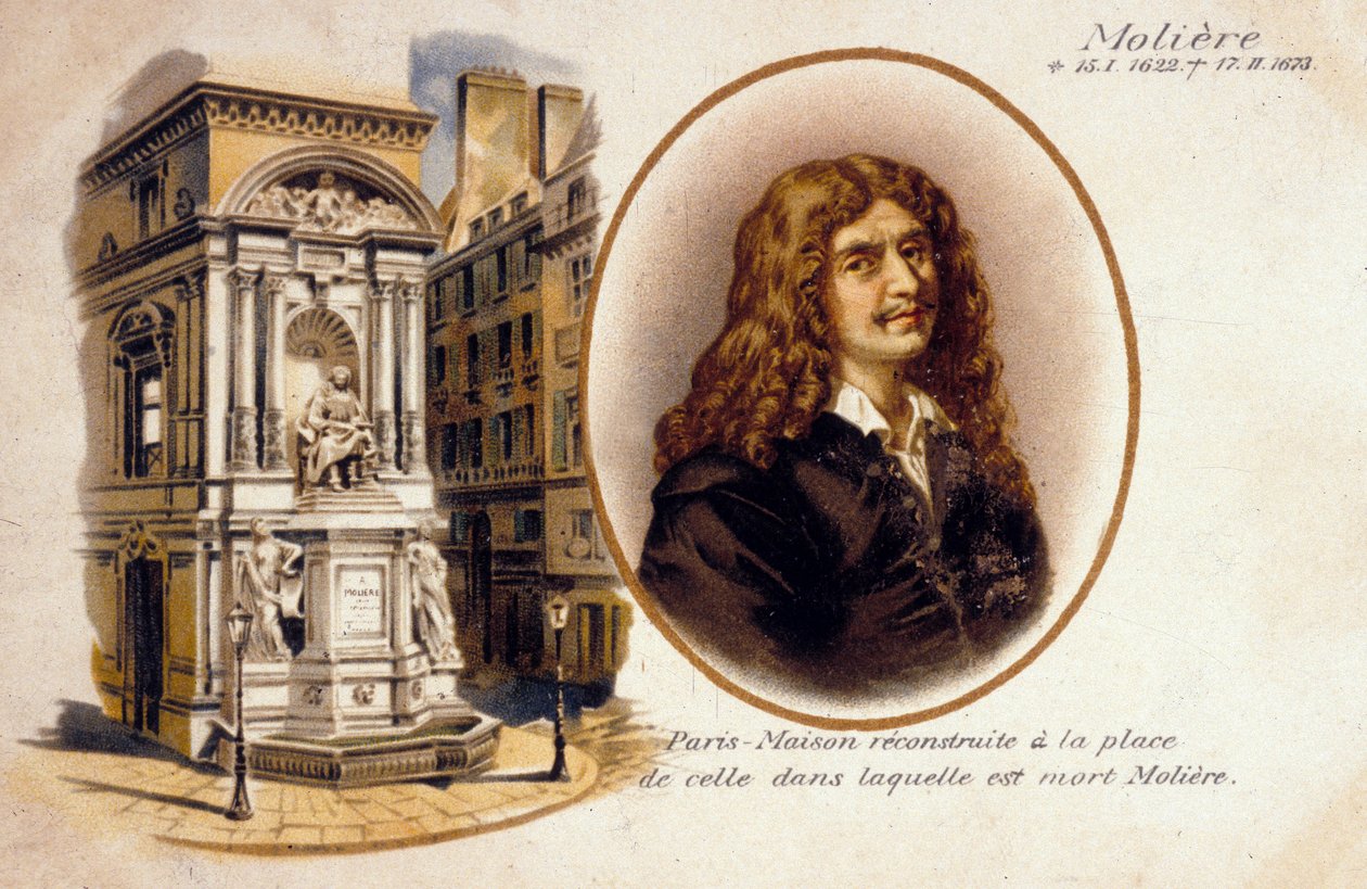 Jean-Baptiste Poquelin, aka Moliere (barva lito) od French School