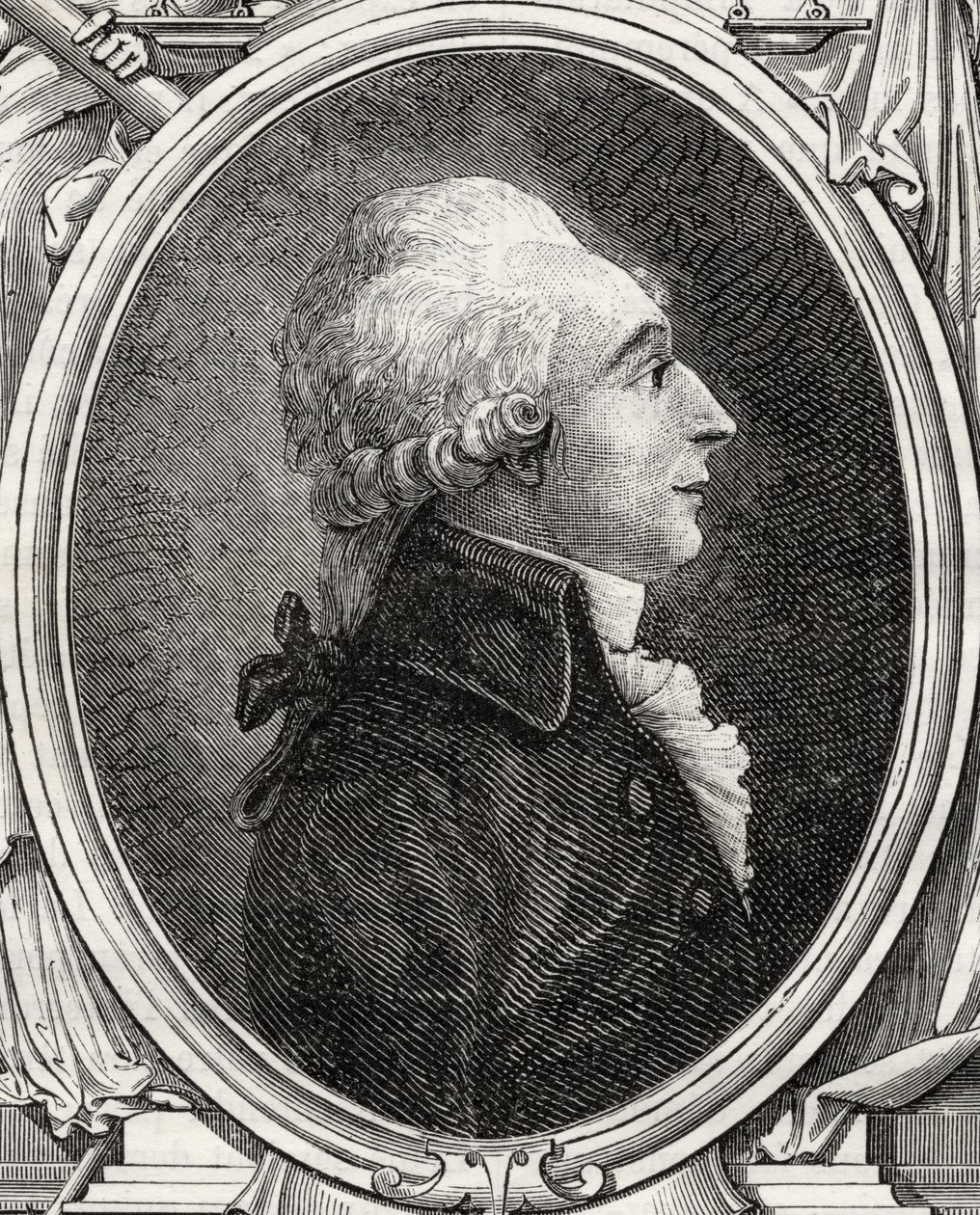 Jean-Baptiste du Val-de-Grace, baron de Cloots, z „Histoire de la Revolution Francaise“ od Louise Blanca (1811-82) od French School