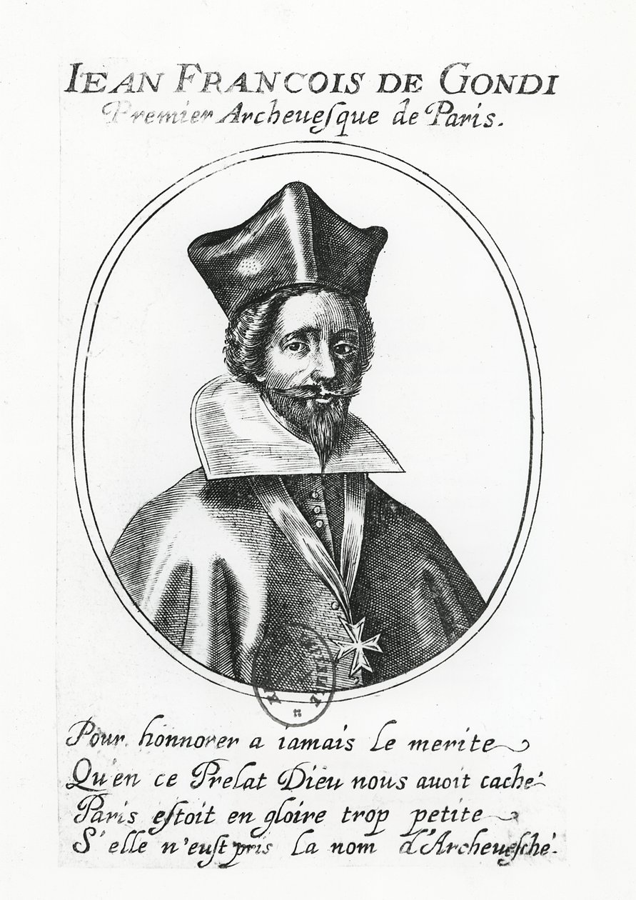 Jean-Francois de Gondi (rytina) od French School