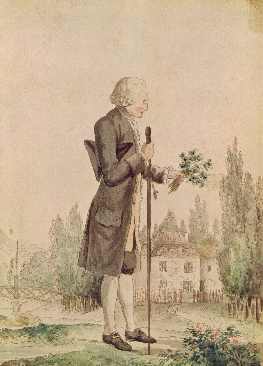 Jean-Jacques Rousseau (1712-78) Sběr bylin v Ermenonville od French School