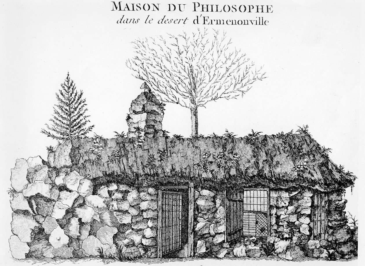 Jean-Jacques Rousseau Ermitáž v Ermenonville (viz také 168374) od French School