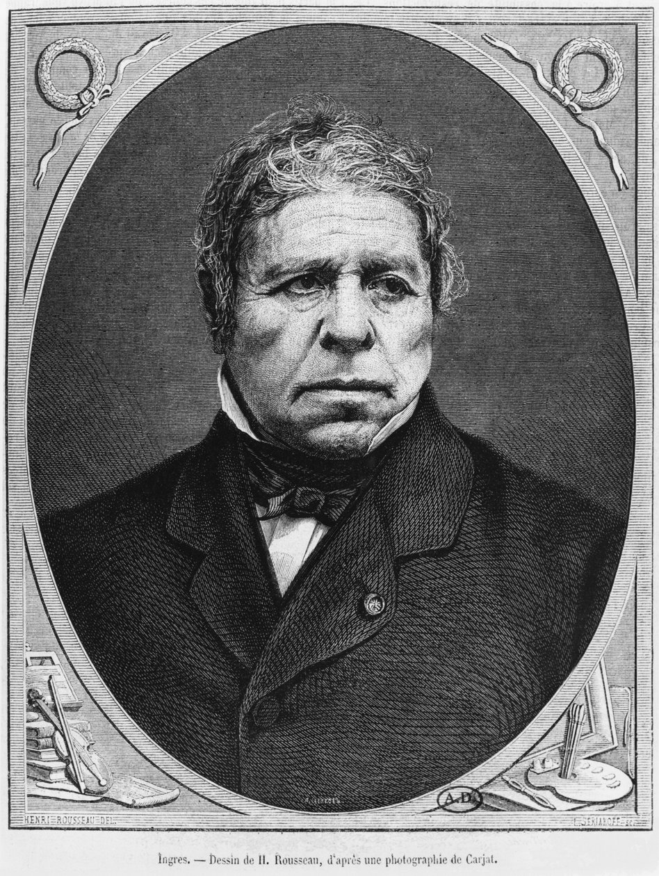 Jean Auguste Dominique Ingres (1780-1867) z fotografie Etienna Carjata (1828-1906) 1867 od French School