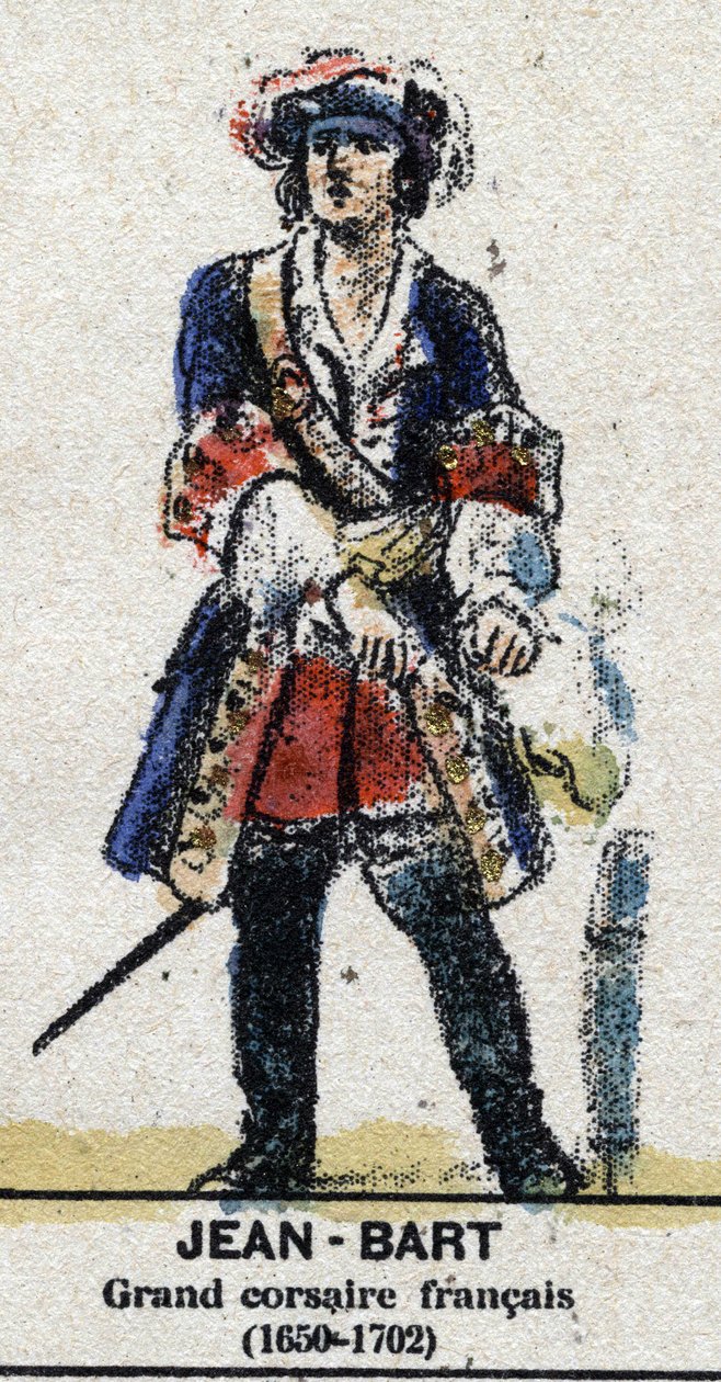 Jean Bart (1650-1702), francouzský námořník, korzár. V „“ Galeriede Kings and Queens of France a slavné postavy z let 1643 až 1895““ Obrázek epinal. od French School