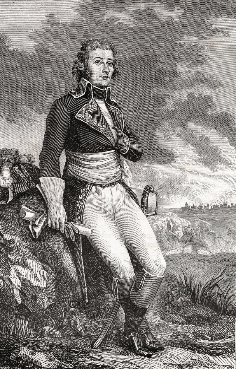 Jean Victor Marie Moreau (1763-1813) z rytiny Parmentiera, z „Histoire de la Revolution Francaise“ od Louise Blanca (1811-82) 1847-62 od French School