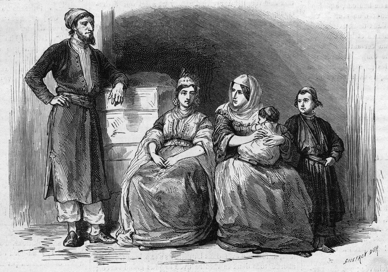 Židovská populace Tetouan (Tetuan) v Maroku: členové židovské rodiny od French School