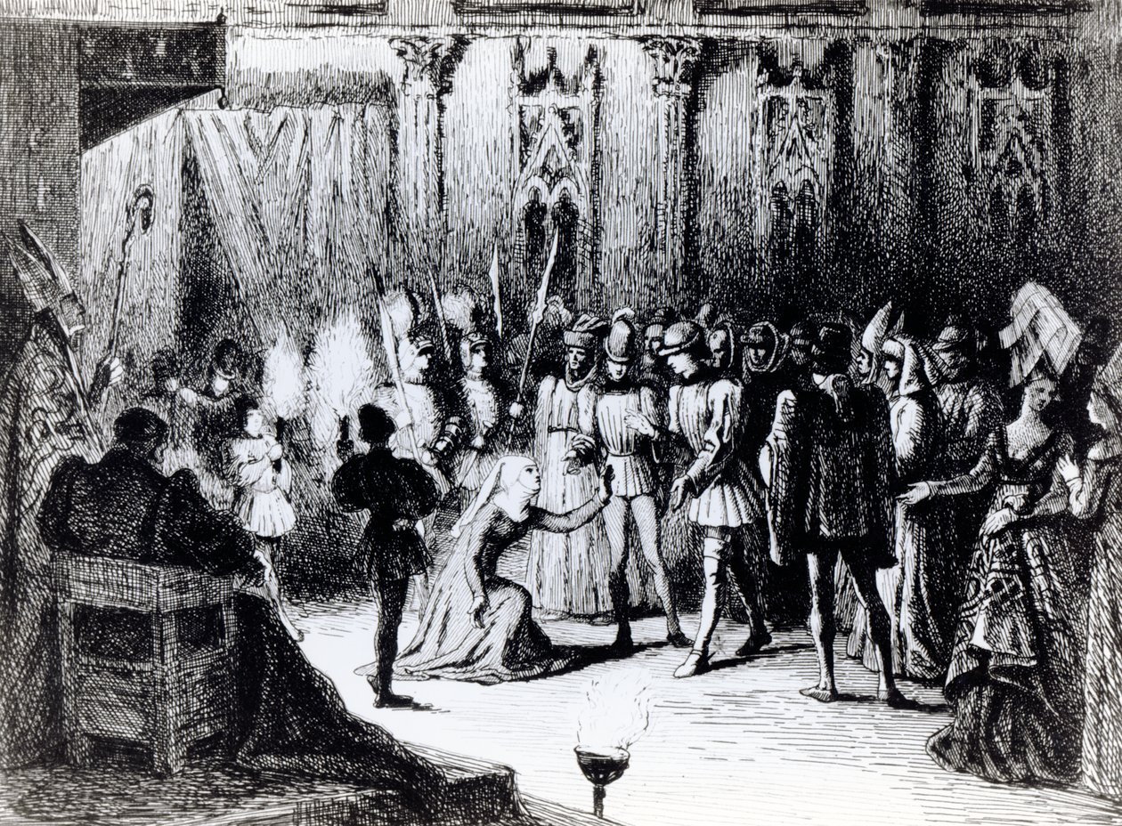 Johanka z Arku přijatá v Chinonu Karlem VII od French School