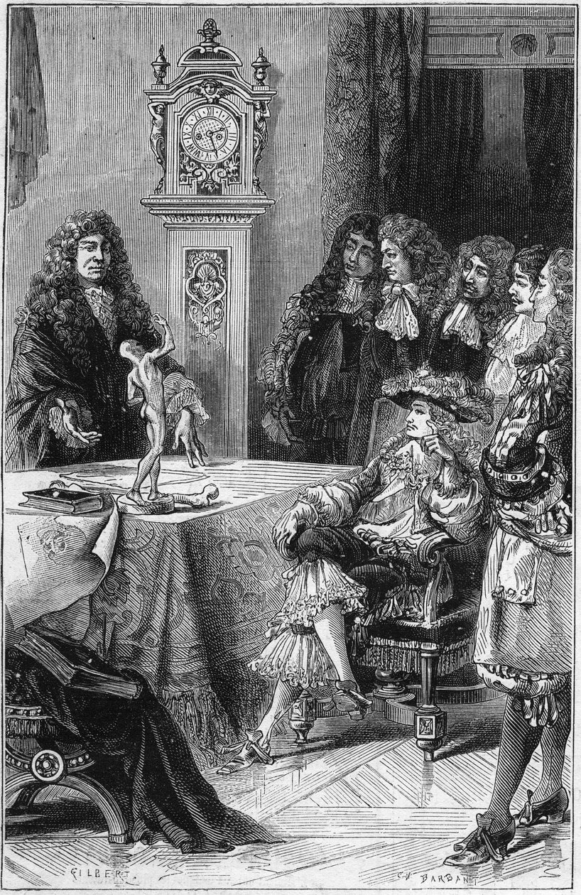 Joseph Guichard (Joseph Guichard) Du Verney (Duverney) (1648-1730) předávající lekón anatomie vévodovi burgundskému Louisi z Francie (1682-1712). 18. století. Rytina z roku 1878. od French School