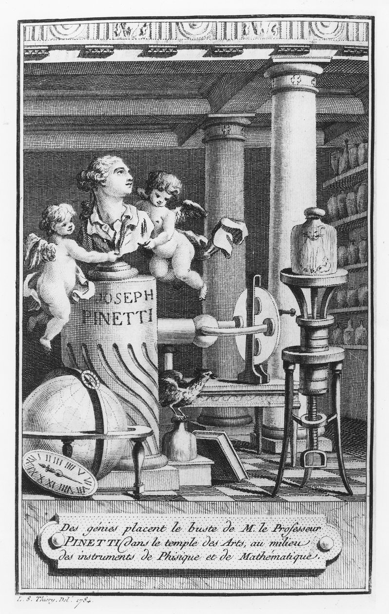 Joseph Pinetti (1750-1800), ilustrace z Amusements physiques od L.S. Thiery, 1784 od French School