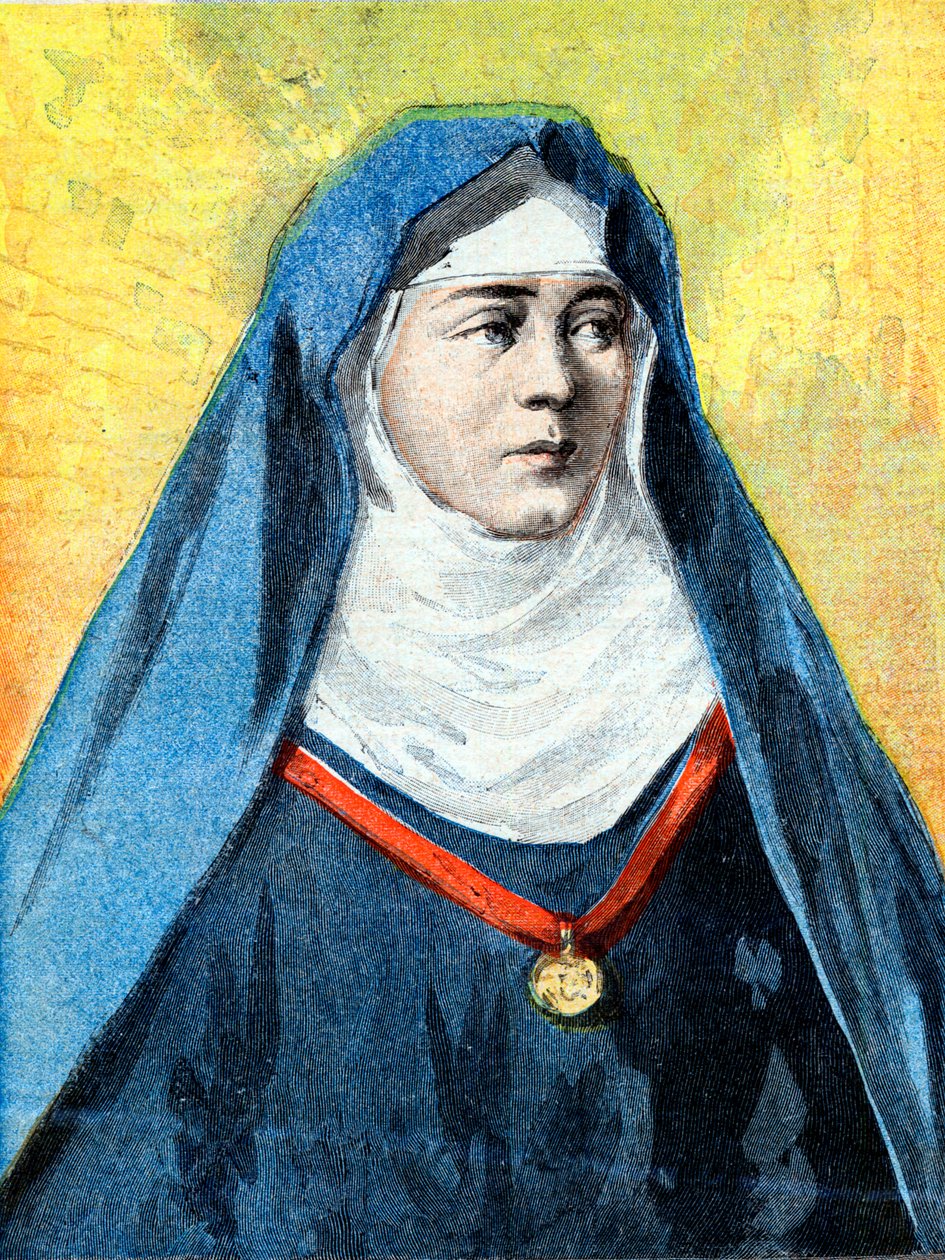 Julienne Duguesclin (1377-1404) benediktinská jeptiška, ilustrace „Le Petite Journal“ z 23. července 1894 (rytina) od French School