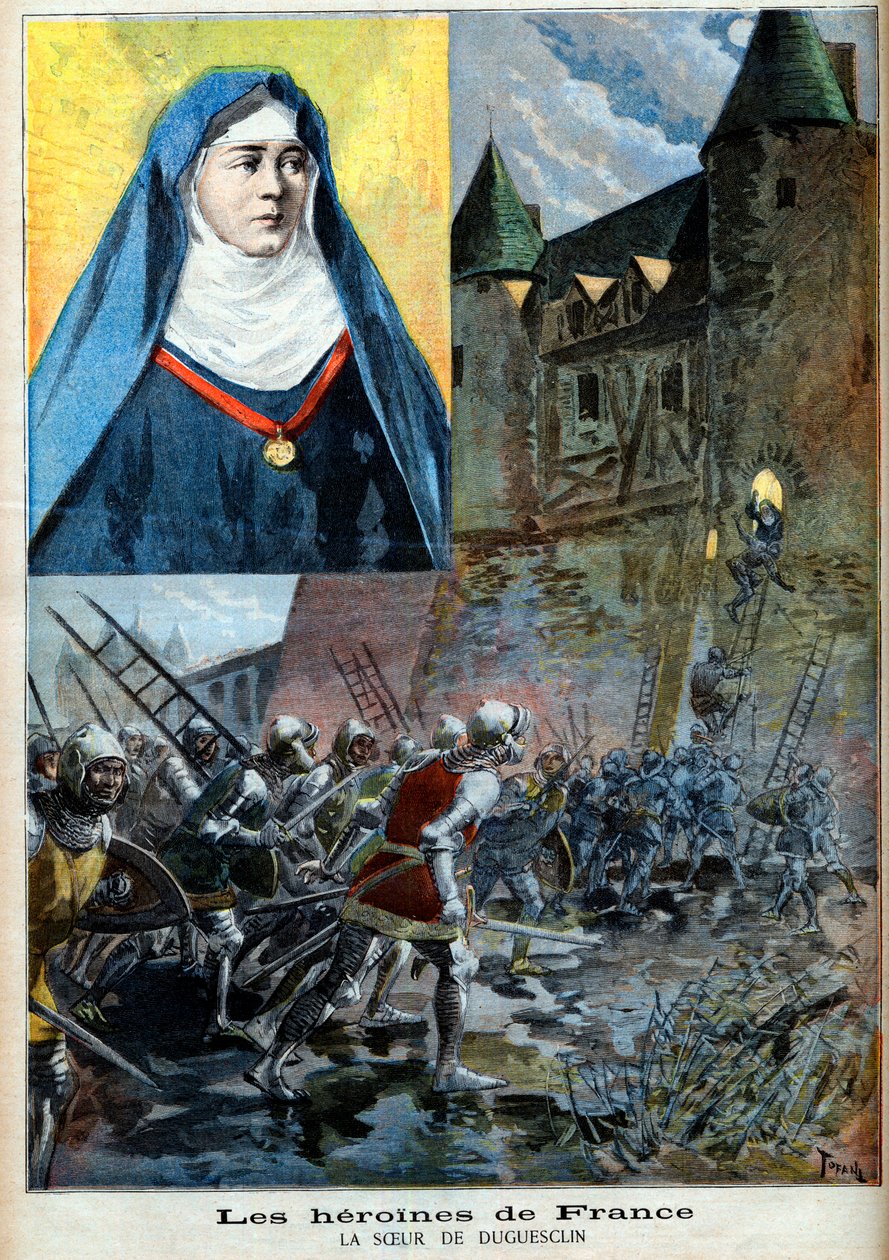 Julienne Duguesclin (1377-1404) benediktinská jeptiška, ilustrace „Le Petite Journal“ z 23. července 1894 (rytina) od French School