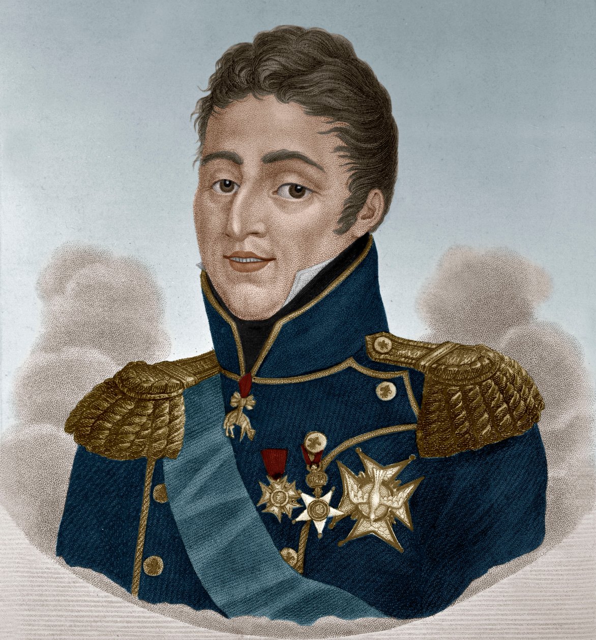 Francouzský král Karel X. (barevná rytina) od French School