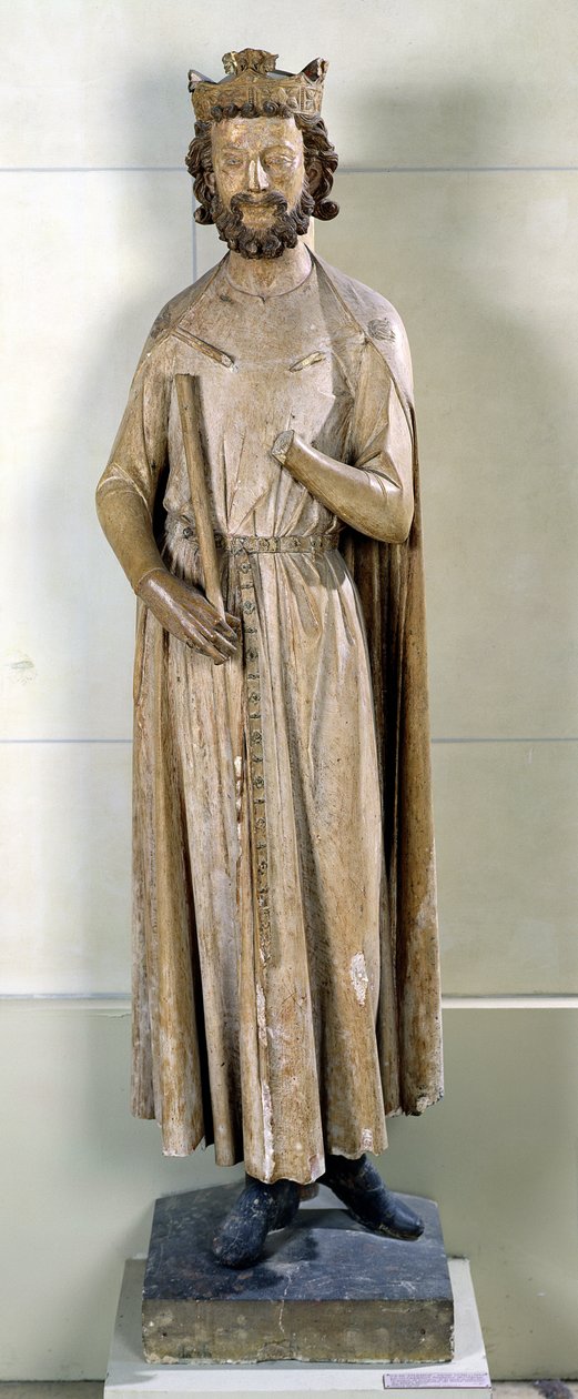 Král Childebert I. (497-558) z opatství Saint-Germain-des-Pres, kolem 1239-44 (vápenec) od French School