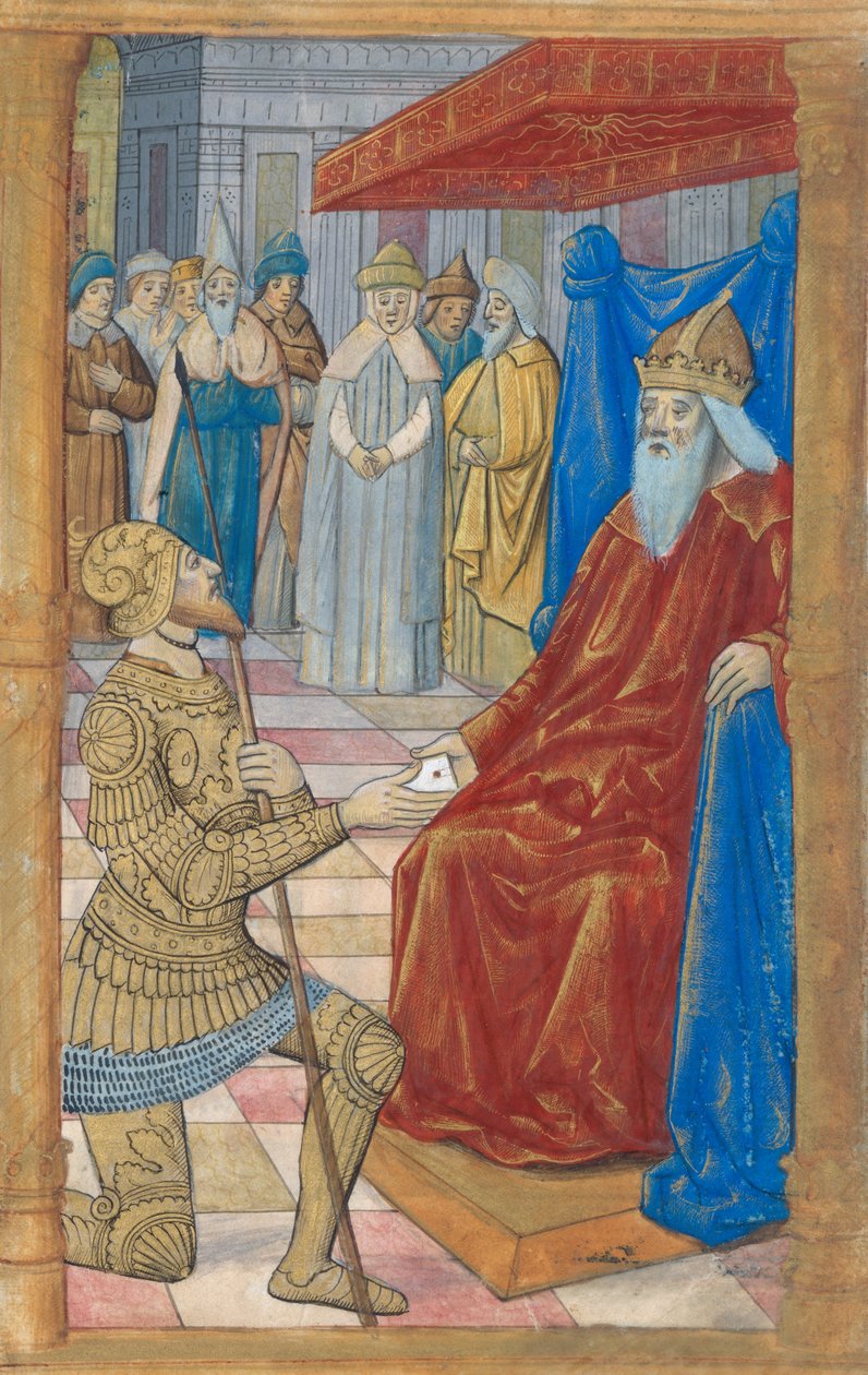 Král David předává dopis Uriášovi od French School