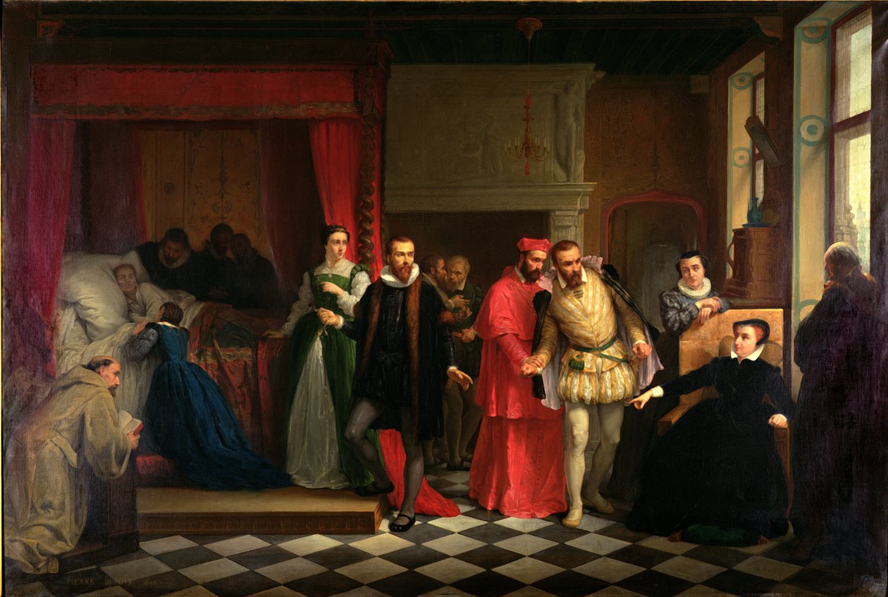 Král František II. (1544-60) na smrtelné posteli, 1865 od French School