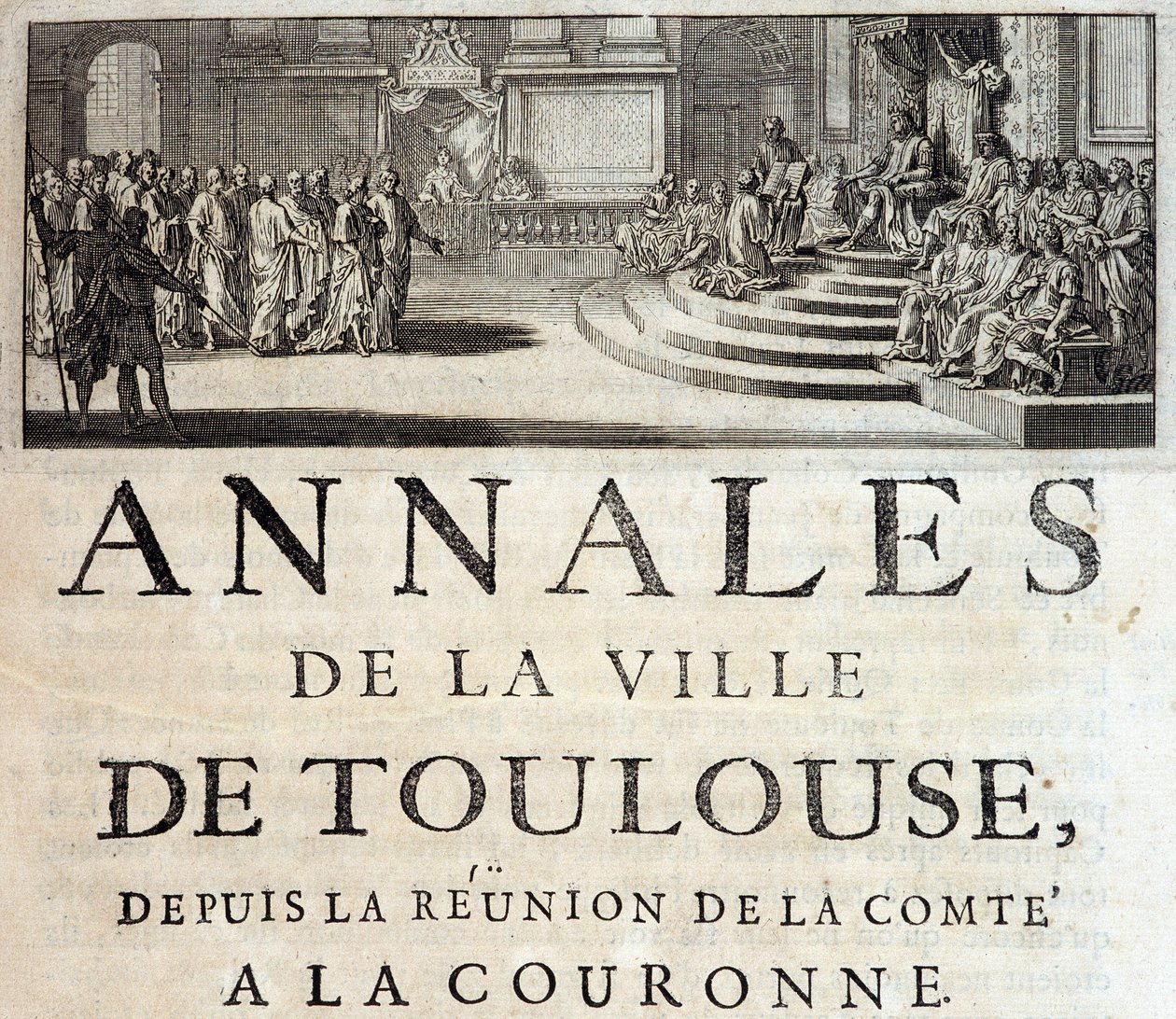 Král Philippe Hardi v Toulouse v roce 1272 v „Annales de la ville de Toulouse“ od Germain de Lafaille, Toulouse od French School