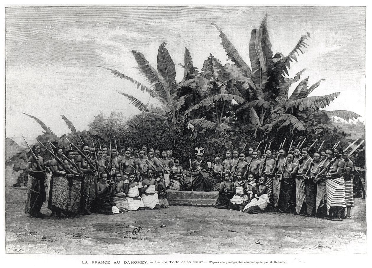 Král Toffa (r.1874-1908) a jeho dvůr, Dahomey, 1892 od French School