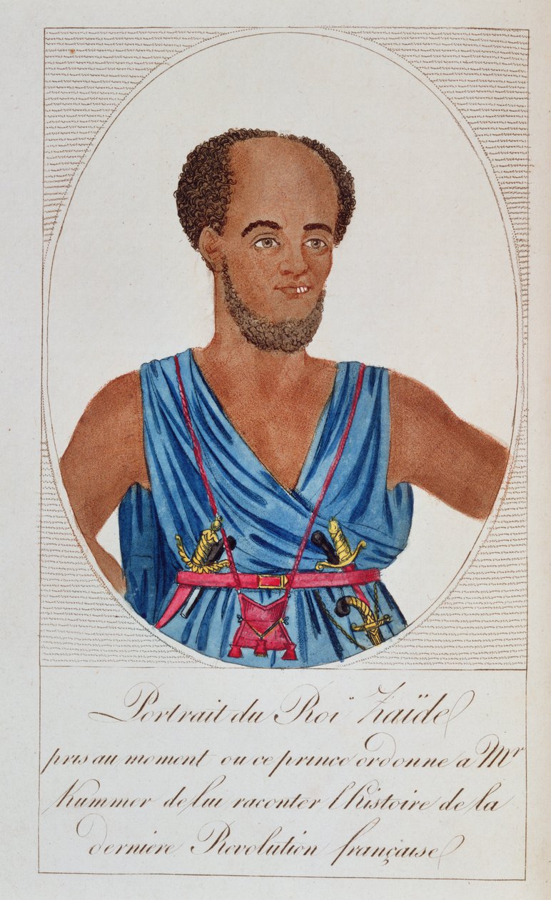 King Zaide, Senegal, frontispis Naufrage de la frégate la Méduse, od A. Correarda a J.B.H. Savigny, 1818 od French School